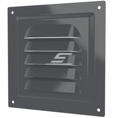 Ventilācijas reste | ventilācijas sistēmām | ar sietu | 125×125 mm | pelēka krāsa | cinkots tērauds