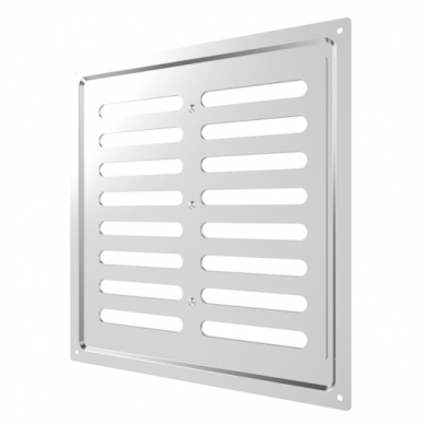 Ventilation grille | for ventilation systems | 250×250 mm | glossy silver color | galvanized steel 2 Ventilation grille | for ventilation systems | 250×250 mm | glossy silver color | galvanized steel 2