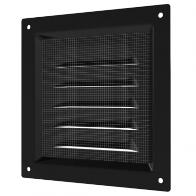 Kratka wentylacyjna | do systemów wentylacyjnych | z siatką | 125×125 mm | kolor czarny | stal ocynkowana 2 Kratka wentylacyjna | do systemów wentylacyjnych | z siatką | 125×125 mm | kolor czarny | stal ocynkowana 2