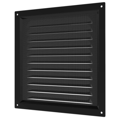Kratka wentylacyjna | do systemów wentylacyjnych | z siatką | 200×200 mm | kolor czarny | stal ocynkowana 2 Kratka wentylacyjna | do systemów wentylacyjnych | z siatką | 200×200 mm | kolor czarny | stal ocynkowana 2