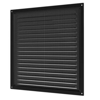 Ventilācijas reste | ventilācijas sistēmām | ar sietu | 300×300 mm | melnas krāsa | cinkots tērauds 2 Ventilācijas reste | ventilācijas sistēmām | ar sietu | 300×300 mm | melnas krāsa | cinkots tērauds 2