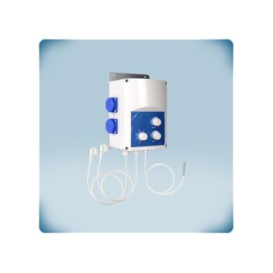 Temperature-based fan speed and electric heater controller | 5-35°C | 3A | 230VAC | Schuko sockets | Sentera Controls | GTEE1-30-DT 2