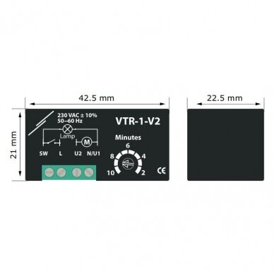 Fan motor switch-off timer | 2-10 min | 1.5A | VTR-1-V2 2 Fan motor switch-off timer | 2-10 min | 1.5A | VTR-1-V2 2