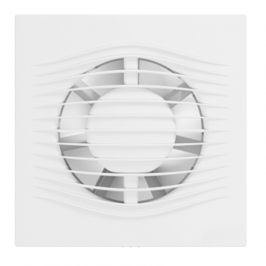Fan with backdraft valve flap | D100 | 230V | 150x150x95 mm | plastic | matte white color | IP45 | PL43 Fan with backdraft valve flap | D100 | 230V | 150x150x95 mm | plastic | matte white color | IP45 | PL43