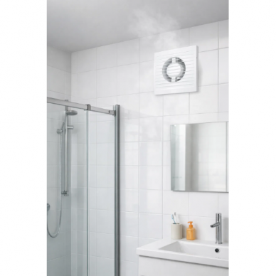 Wentylator osiowy wyciągowy z wyłącznikiem sznurkowym | D150 | 220V | 205x187x86mm | tworzywo sztuczne | kolor biały | IPX4 3