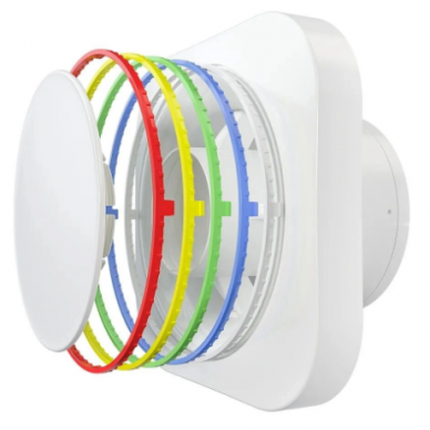 Ventilaator tagasilöögiklapiga | D100 | kahe töörežiimiga | 159x159x90 mm | taimeri / niiskuse sensor | plastist | valge värv | IP24 4 Ventilaator tagasilöögiklapiga | D100 | kahe töörežiimiga | 159x159x90 mm | taimeri / niiskuse sensor | plastist | valge värv | IP24 4