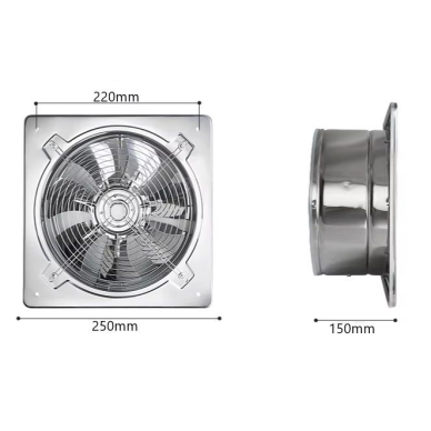 Ventilators ar atpakaļgaitas aizbāzni | D200 | 52W | 230V | plastmasas | 250x250x150mm | nerūsējošais tērauds 2 Ventilators ar atpakaļgaitas aizbāzni | D200 | 52W | 230V | plastmasas | 250x250x150mm | nerūsējošais tērauds 2