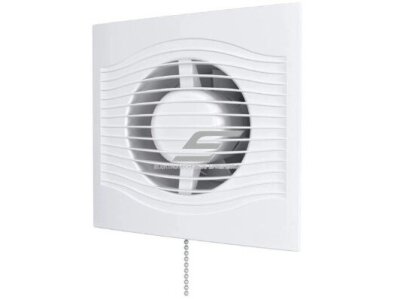Ventiliatorius su atbuliniu vožtuvu | sklende | su virvute | D100 | 230V | 160x160x92mm | IP24 | plastikinis | baltos spalvos | PL4S2