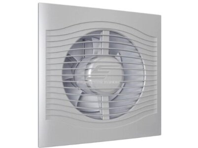 Ventiliatorius su atbuliniu vožtuvu | sklende | D125 | 230V | 180x180x99,5mm | IP24 | plastikinis | pilkos spalvos | PL5SP