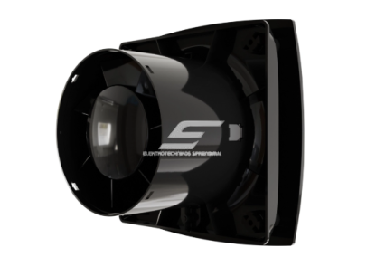Ventiliatorius su atbuliniu vožtuvu | sklende | D100 | 220V | 151x151x103mm | plastikinis | juodos spalvos | IP24 2