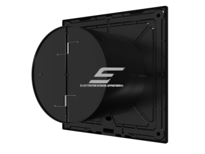 Ventiliatorius su atbuliniu vožtuvu sklende | D140 | 220V | 180x180x99.5mm | plastikas | matinės juodos spalvos | IP45 | PL43 2