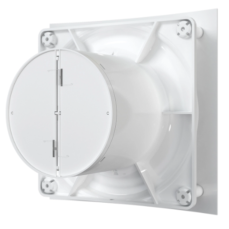 Wentylator z zaworem zwrotnym | przepustnicą | D98 | 220V | 172x172x118 mm | timer / czujnik wilgotności | plastikowy | biały | IP24 3