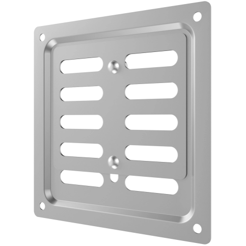 Ventilation grille | for ventilation systems | 100×100 mm | silver color | galvanized steel 2