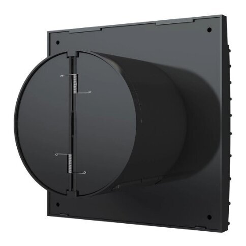 Ventilaator tagasihoidlikkuse klapiga | D125 | 230V | 175x175x117,5mm | IP24 | plastik | must värv | TY5SJ 2 Ventilaator tagasihoidlikkuse klapiga | D125 | 230V | 175x175x117,5mm | IP24 | plastik | must värv | TY5SJ 2