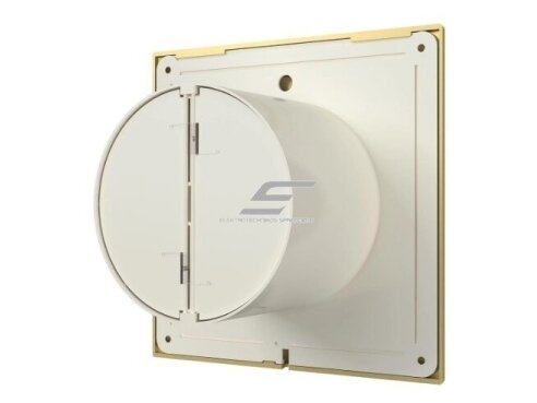 Ventiliatorius su atbuliniu vožtuvu | sklende | D125 | 230V | 180x180x99,5mm | IP24 | plastikinis | aukso/šampano spalvos | PL5SA 2 Ventiliatorius su atbuliniu vožtuvu | sklende | D125 | 230V | 180x180x99,5mm | IP24 | plastikinis | aukso/šampano spalvos | PL5SA 2