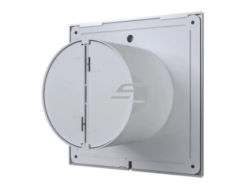 Ventiliatorius su atbuliniu vožtuvu | sklende | D100 | 230V | 160x160x92mm | IP24 | plastikinis | pilkos spalvos | PL4SP 1