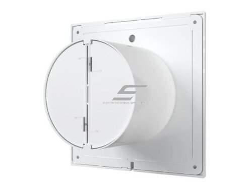 Ventiliatorius su atbuliniu vožtuvu | sklende | D150 | 230V | 205x205x105mm | IP24 | plastikinis | baltos spalvos | PL6S 2