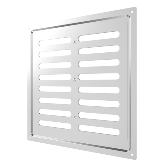 Ventilation grille | for ventilation systems | 250×250 mm | glossy silver color | galvanized steel 2 Ventilation grille | for ventilation systems | 250×250 mm | glossy silver color | galvanized steel 2