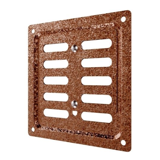 Ventilation grille | for ventilation systems | 100×100 mm | copper color | galvanized steel 2 Ventilation grille | for ventilation systems | 100×100 mm | copper color | galvanized steel 2
