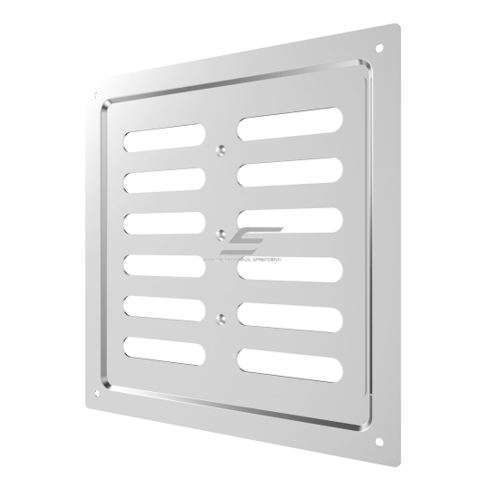 Ventilation grille | for ventilation systems | 200×200 mm | glossy silver color | galvanized steel  2