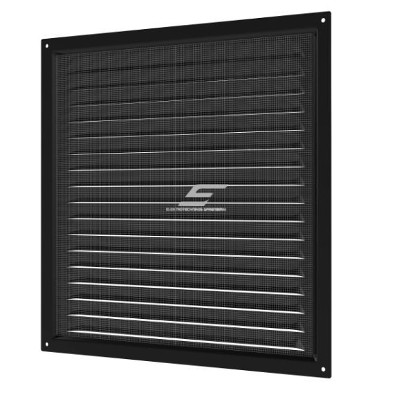 Ventilācijas reste | ventilācijas sistēmām | ar sietu | 300×300 mm | melnas krāsa | cinkots tērauds 2 Ventilācijas reste | ventilācijas sistēmām | ar sietu | 300×300 mm | melnas krāsa | cinkots tērauds 2