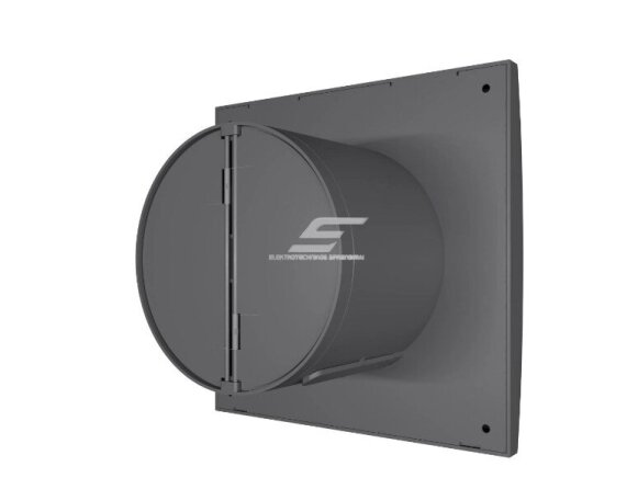 Ventiliatorius su atbuliniu vožtuvu | sklende | D100 | 230V | 155x155x101mm | IP24 | plastikinis | tamsiai pilkos spalvos | AU4STP 2 Ventiliatorius su atbuliniu vožtuvu | sklende | D100 | 230V | 155x155x101mm | IP24 | plastikinis | tamsiai pilkos spalvos | AU4STP 2