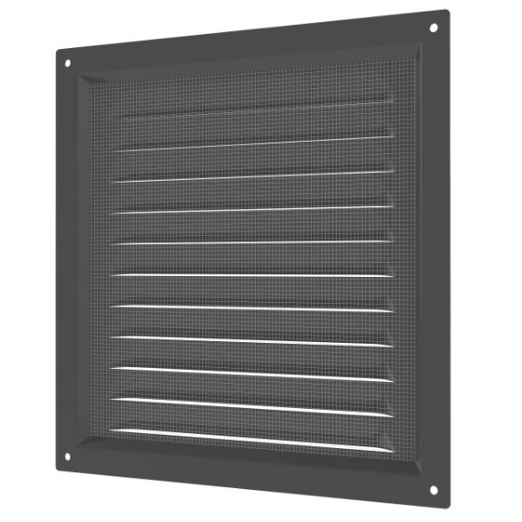Ventilation grille | for ventilation systems | with mesh | 200×200 mm | grey color | galvanized steel 2 Ventilation grille | for ventilation systems | with mesh | 200×200 mm | grey color | galvanized steel 2