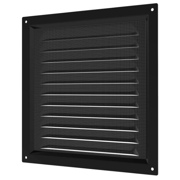 Kratka wentylacyjna | do systemów wentylacyjnych | z siatką | 200×200 mm | kolor czarny | stal ocynkowana 2 Kratka wentylacyjna | do systemów wentylacyjnych | z siatką | 200×200 mm | kolor czarny | stal ocynkowana 2