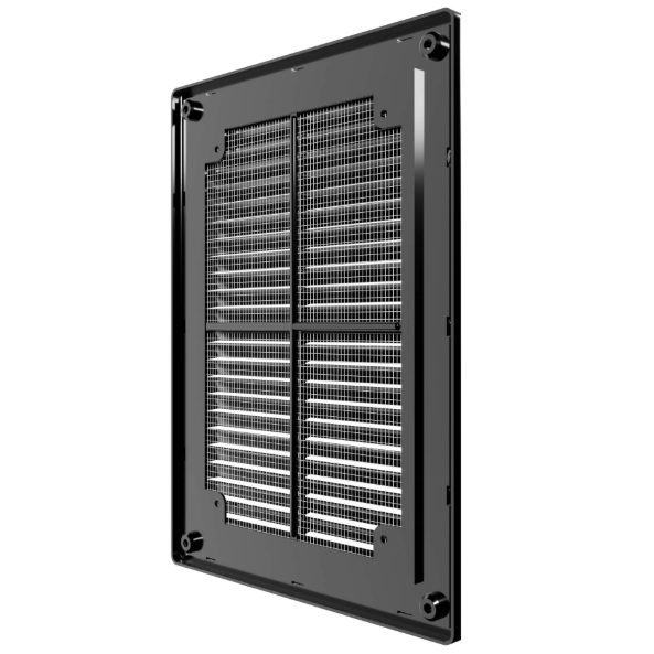 Ventilatsioonivõre | ventilatsioonisüsteemidele | 185x255 mm | ruudukujuline | musta värvi | plastikust 2