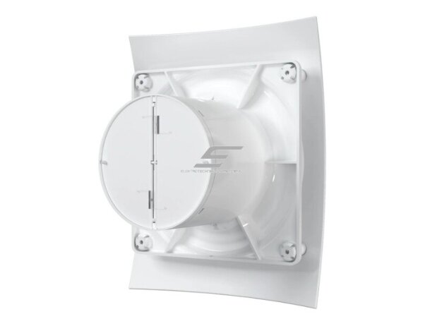 Ventiliatorius su atbuliniu vožtuvu | sklende | D100 | 230V | 220x175x123mm | IP24 | plastikinis | baltos spalvos | BR4S 2