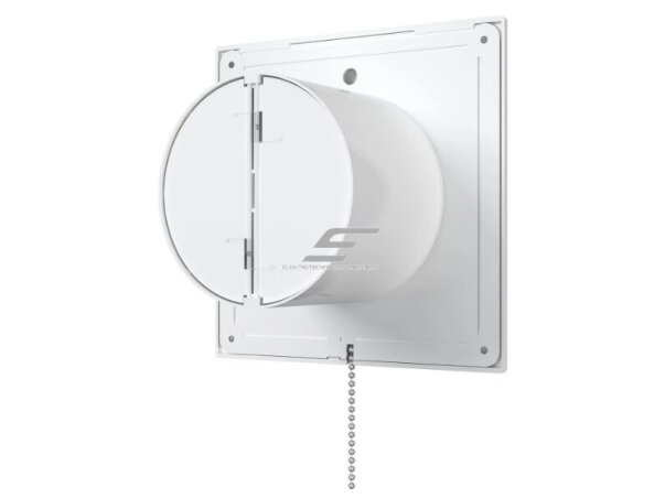 Ventiliatorius su atbuliniu vožtuvu | sklende | su virvute | D100 | 230V | 160x160x92mm | IP24 | plastikinis | baltos spalvos | PL4S2 1 Ventiliatorius su atbuliniu vožtuvu | sklende | su virvute | D100 | 230V | 160x160x92mm | IP24 | plastikinis | baltos spalvos | PL4S2 1