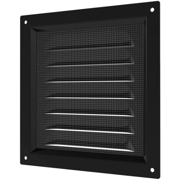 Ventilatsioonivõre | ventilatsioonisüsteemidele | võrguga | 150×150 mm | must värv | tsingitud teras 2