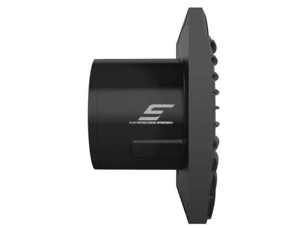 Ventiliatorius su atbuliniu vožtuvu | sklende | D100 | 230V | 155x155x108mm | IP24 | plastikinis | juodos spalvos | TY4SJ 1