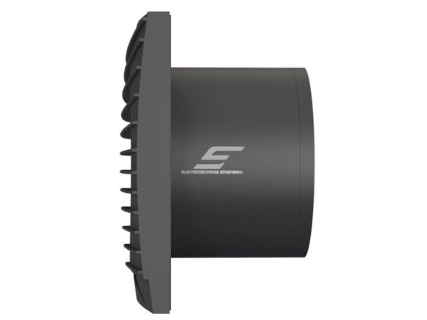 Ventiliatorius su atbuliniu vožtuvu | sklende | D125 | 230V | 175x175x117,5mm | IP24 | plastikinis | matinės juodos spalvos | TY5SMJ 1