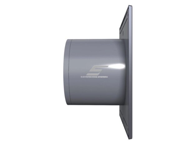 Ventiliatorius su atbuliniu vožtuvu | sklende | D100 | 230V | 160x160x92mm | IP24 | plastikinis | tamsiai pilkos spalvos | PL4STP 1