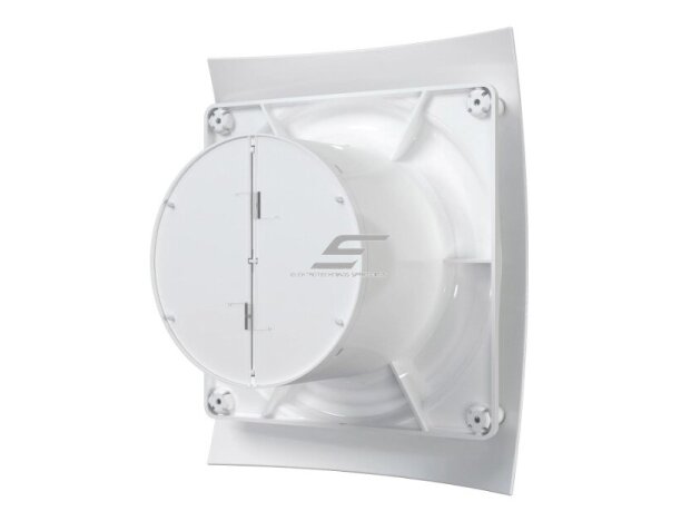 Ventiliatorius su atbuliniu vožtuvu | sklende | D125 | 230V | 237x190x137mm | IP24 | plastikinis | matinės baltos spalvos | BR5SMB 2 Ventiliatorius su atbuliniu vožtuvu | sklende | D125 | 230V | 237x190x137mm | IP24 | plastikinis | matinės baltos spalvos | BR5SMB 2