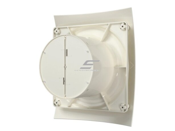 Ventiliatorius su atbuliniu vožtuvu | sklende | D125 | 230V | 237x190x137mm | IP24 | plastikinis | dramblio kaulo spalvos | BR5SDK 2