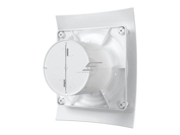 Ventiliatorius su atbuliniu vožtuvu | sklende | didelės galios variklis | D125 | 230V | 237x190x137mm | IP24 | plastikinis | baltos spalvos | BR5STT 2 Ventiliatorius su atbuliniu vožtuvu | sklende | didelės galios variklis | D125 | 230V | 237x190x137mm | IP24 | plastikinis | baltos spalvos | BR5STT 2