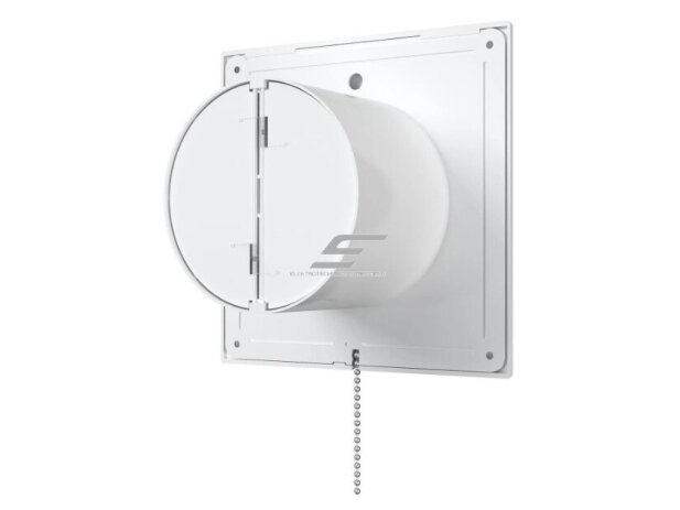 Ventiliatorius su atbuliniu vožtuvu | sklende | su virvute | D125 | 230V | 180x180x99,5mm | IP24 | plastikinis | baltos spalvos | PL5S2 2 Ventiliatorius su atbuliniu vožtuvu | sklende | su virvute | D125 | 230V | 180x180x99,5mm | IP24 | plastikinis | baltos spalvos | PL5S2 2