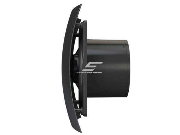 Ventiliatorius su atbuliniu vožtuvu | sklende | D125 | 230V | 237x190x137mm | IP24 | plastikinis | matinės juodos spalvos | BR5SMJ 1