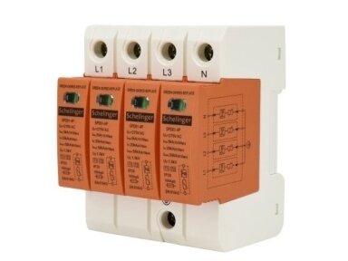 Modulinis viršįtampių ribotuvas | 4P | 5kA (10/350) | T1+T2 (B+C) | IP20 | SCHELINGER | A51-SPD01-4P-B+C | 5900280916648 Modulinis viršįtampių ribotuvas | 4P | 5kA (10/350) | T1+T2 (B+C) | IP20 | SCHELINGER | A51-SPD01-4P-B+C | 5900280916648