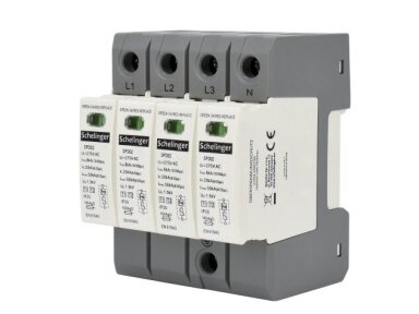 Modulinis viršįtampių ribotuvas | 4P | 7kA (10/350) | T1+T2 (B+C) | IP20 | SCHELINGER | A51-SPD02-4P-B+C | 5900280958143 Modulinis viršįtampių ribotuvas | 4P | 7kA (10/350) | T1+T2 (B+C) | IP20 | SCHELINGER | A51-SPD02-4P-B+C | 5900280958143