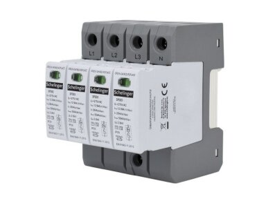 Modulinis viršįtampių ribotuvas | 4P | 12,5kA (10/350) | T1+T2 (B+C) | IP20 | SCHELINGER | A51-SPD03-4P-B+C | 5900280964564 Modulinis viršįtampių ribotuvas | 4P | 12,5kA (10/350) | T1+T2 (B+C) | IP20 | SCHELINGER | A51-SPD03-4P-B+C | 5900280964564