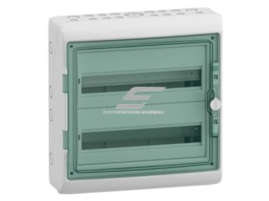 Elektros paskirstymo | modulinis skydelis | dėžė | skydas | 36 modulių | 460x448x160mm | skaidrios durelės | hermetinis | virštinkinis | plastikinis | IP65 | Schneider Electric | Kaedra | 13984