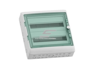 Elektros paskirstymo | modulinis skydelis | dėžė | skydas | 36 modulių | 460x448x160mm | skaidrios durelės | hermetinis | virštinkinis | plastikinis | IP65 | Schneider Electric | Kaedra | 13984