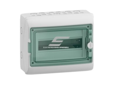 Elektros paskirstymo | modulinis skydelis | dėžė | skydas | 12 modulių | 280x340x160mm | skaidrios durelės | hermetinis | virštinkinis | plastikinis | IP65 | Schneider Electric | Kaedra | 13981