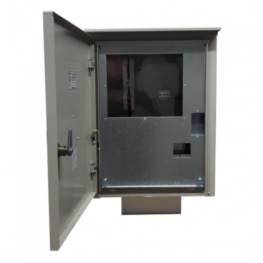 Trīsfāzu | ievada elektroenerģijas skaitītāja sadales skapis | 1 skaitītājam | 520x400x200mm | virsapmetuma montāža | cinkots tērauds | IP44 Trīsfāzu | ievada elektroenerģijas skaitītāja sadales skapis | 1 skaitītājam | 520x400x200mm | virsapmetuma montāža | cinkots tērauds | IP44