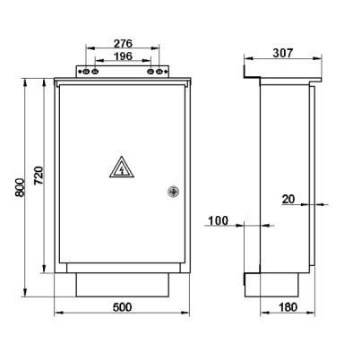 Vienfāzes | ievada elektroenerģijas skaitītāja sadales skapis | 4 skaitītājiem | 720x500x180mm | virsapmetuma montāža | cinkots tērauds | IP44 Vienfāzes | ievada elektroenerģijas skaitītāja sadales skapis | 4 skaitītājiem | 720x500x180mm | virsapmetuma montāža | cinkots tērauds | IP44