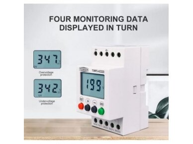Modulinis | skaitmeninis viršįtampių maksimalios ir žemos įtampos analizatorius | relė | 50-300VAC/DC | DIN | Tomzn | TOMPD-AD220 5 Modulinis | skaitmeninis viršįtampių maksimalios ir žemos įtampos analizatorius | relė | 50-300VAC/DC | DIN | Tomzn | TOMPD-AD220 5