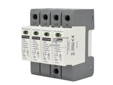 Modulinis viršįtampių ribotuvas | 4P | 7kA (10/350) | T1+T2 (B+C) | IP20 | SCHELINGER | A51-SPD02-4P-B+C | 5900280958143 Modulinis viršįtampių ribotuvas | 4P | 7kA (10/350) | T1+T2 (B+C) | IP20 | SCHELINGER | A51-SPD02-4P-B+C | 5900280958143